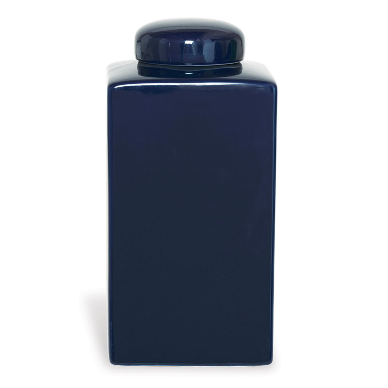 Macau Handmade Jar, 16" H x 8" W x 8" D, Navy