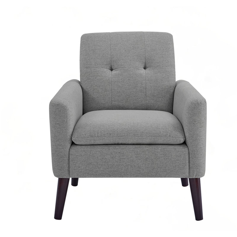 Fauteuil capitonné et rembourré, Gris