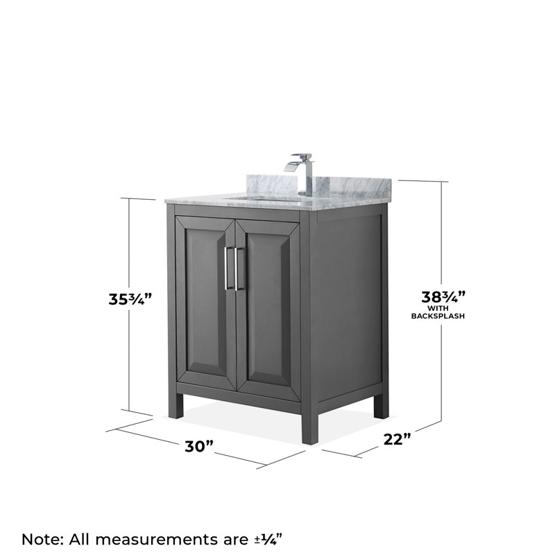 Daria 30'' W Single Vanity, Dark Gray, Polished Chrome