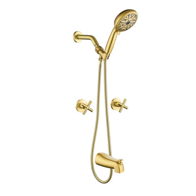 2 Handle Wall Bath Faucet with Diverter