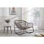 Chaise berçante confortable et spacieuse pour le jardin ou le salon - Coussin beige moelleux