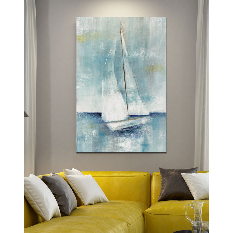 « out voilier ii », impression, H 27 po x l 18 po x P 1,5 po, Toile tendue