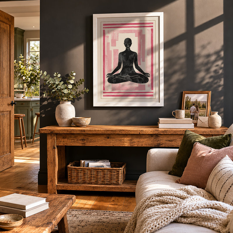 Meditation in Geometry Minimalist - Framed Print, A3 - 42.0 x 29.7 cm, White
