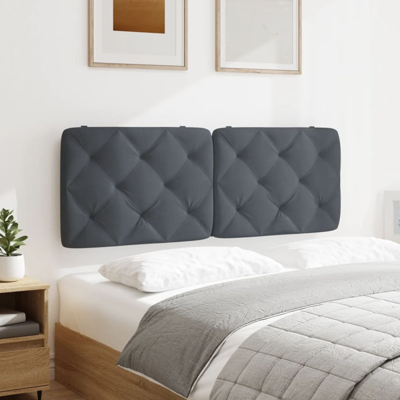 Coussin de tête de lit vidaXL gris foncé 137 cm vidaXL, Gris foncé, Double