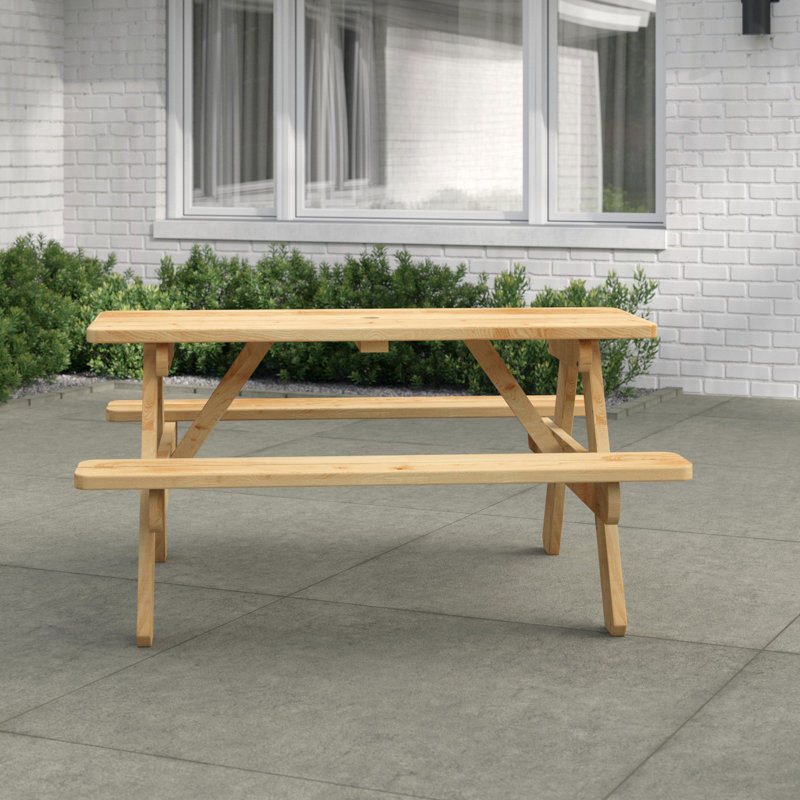Jaqueline 6 - Person Wood Patio Dining Set with Rectangular Table