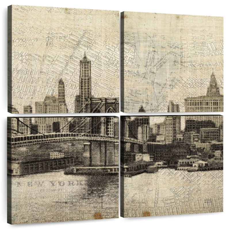 Lilie, NY, pont de Brooklyn, horizon III, H 57 po x l 57 po