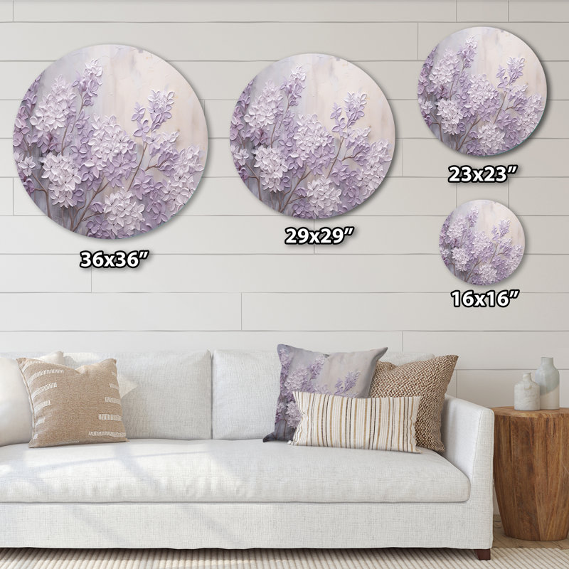 Kalvin - art mural floral rond en métal, H 23 po x l 23 po
