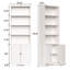 Bibliothèque en bois massif H 70,8 "x l 23,6", 5 tablettes réglables et portes d'armoire-1531205840