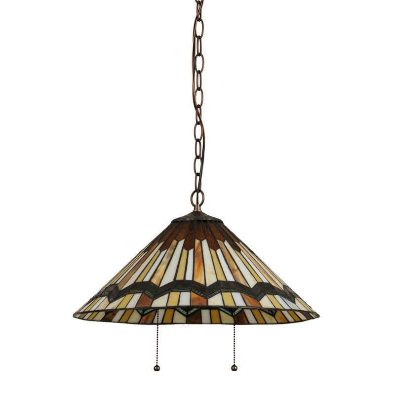 Luminaire suspendu conique unique à 2 lumières