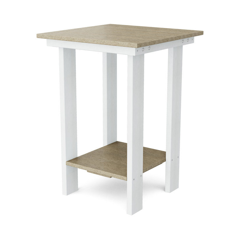 Table de balcon contemporaine, Weathered Wood/White