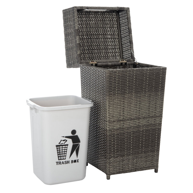 Poubelle 25 gallons Alayzia, Gris / Brun