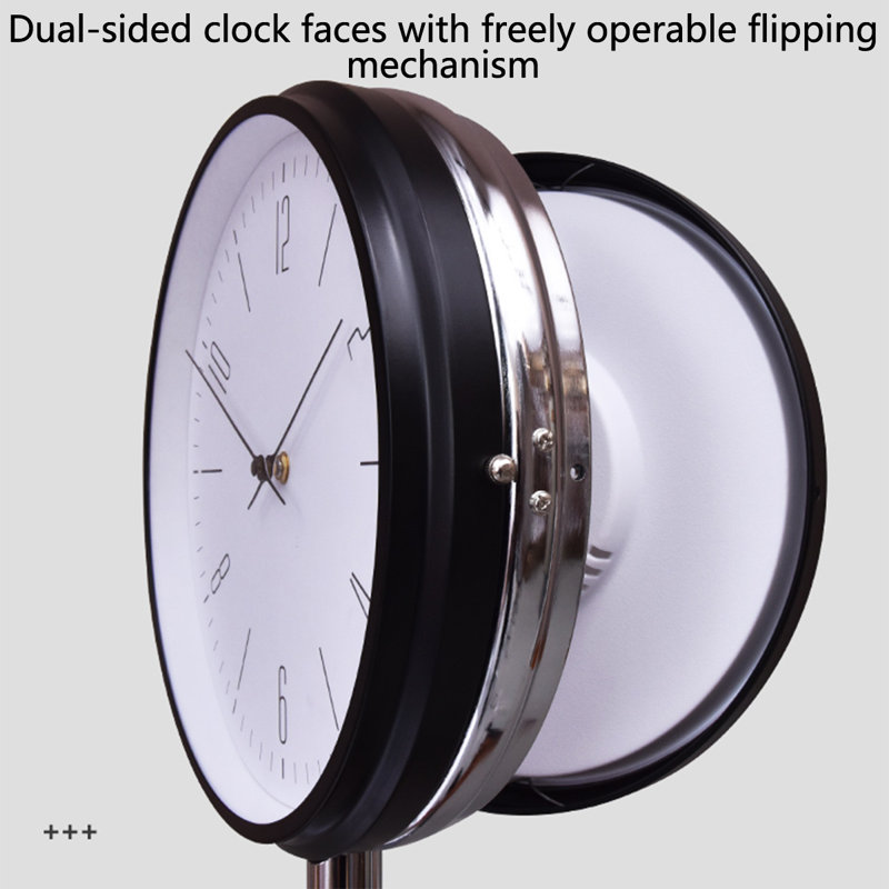 Horloge de plancher moderne à double face silencieuse