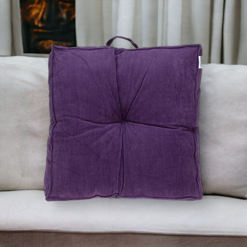 Coussin en velours côtelé, Mauve