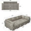 Grand canapé-lit modulaire réversible en velours de 116,6 po Wylodene-86830940