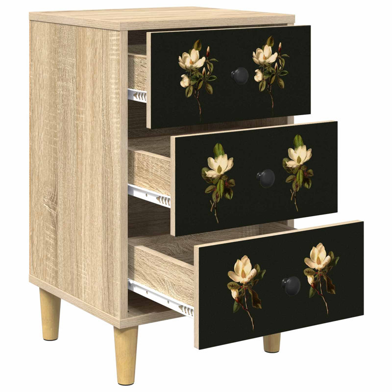  Bedside Cabinet Sonoma Oak Engineered Wood Nightstand Bedroom Furniture