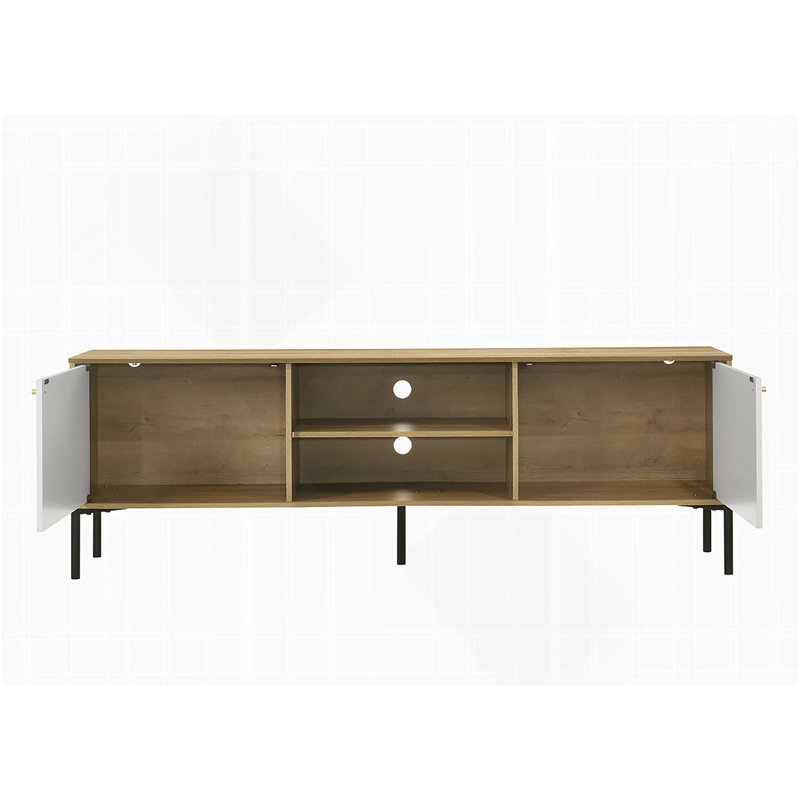 Meuble télé, meuble de rangement avec pieds en métal pour téléviseur de 65 po ou moins