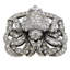 CHARLOTTE KNOB DECORATED WITH CLEAR SWAROVSKI CRYSTALS IN BURNISHED SILVER PLATE