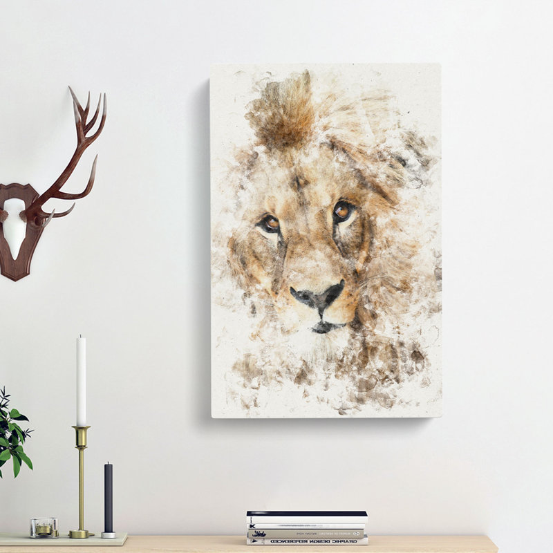 The Face of a Lion - Wrapped Canvas, 60cm H x 40cm W x 3cm D