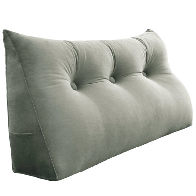 Sit-up Back Comfort Velvet Headboard Wedge Reading Pillow Triangular Backrest Back Support Compression