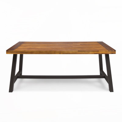 Polanco 70" W x 34.75" D Weather Resistant Solid Wood Acacia Rectangular Outdoor Dining Table