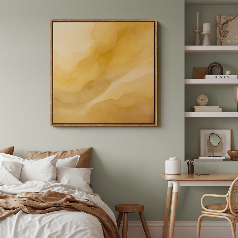 Art mural encadré abstrait rétro antique classique pour chambre à coucher, Naturel, H 24 po x l 24 po