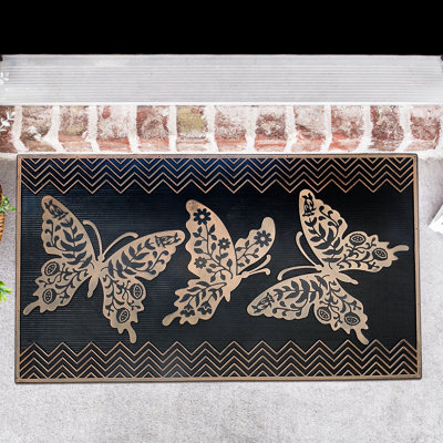 Tapis en caoutchouc papillon