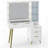 Wide Makeup Vanity , Makeup Desk With Mirror, Vanity Desk With 5 Drawers, Mirror Glass Top Vanity Table For Bedroom