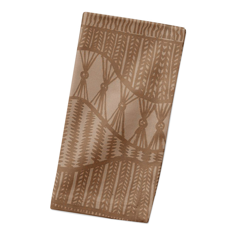 Cotton Twill Abstract Rectangle Napkin, Brown