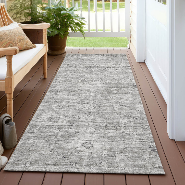 Machine Washable Indoor/Outdoor Chayden ACN1089 Gray Rug