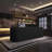 110.23-Inch Rustic Front Desk and Bar Counter with Storage and Wine Rack for Bars and Reception-109706522