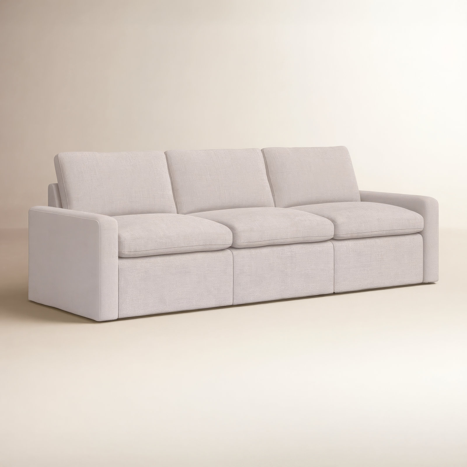 Downing 111" Genuine Leather Reclining Sofa, Laken Stone Performance Weave