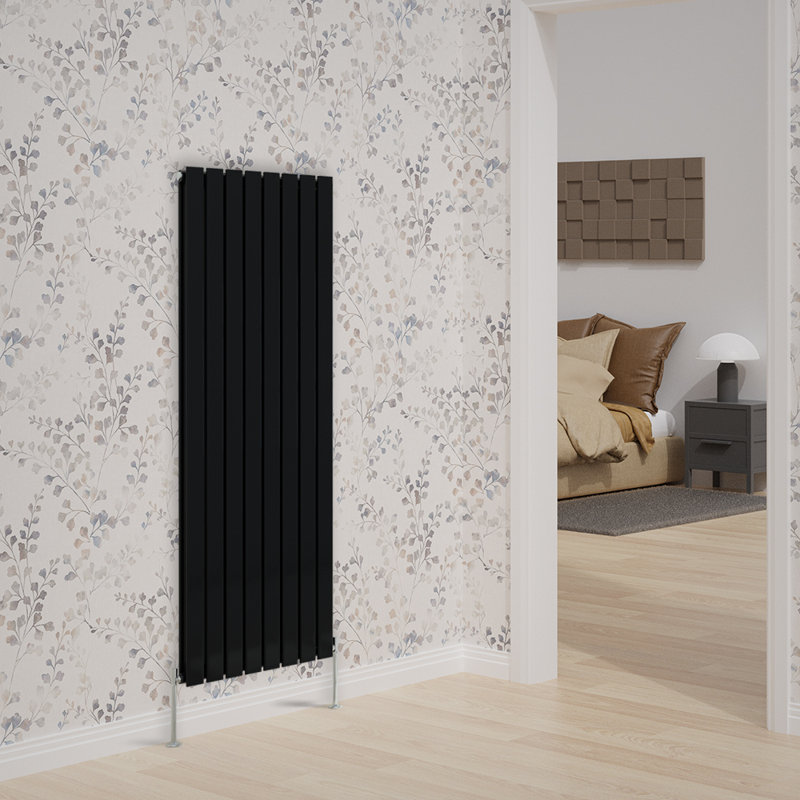 Vertical Double Flat Panel Radiators, Black, 1600cm H x 544cm W x 52cm D