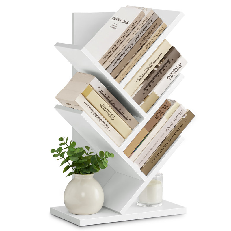 Bibliothèque géométrique Trivette, Blanc nuage, H 20,1 po x l 11,8 po x P 6,8 po