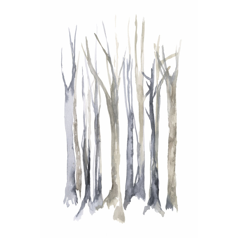 Neutral Treeline I by Jennifer Goldberger - Wrapped Canvas Painting, 76cm H x 51cm W