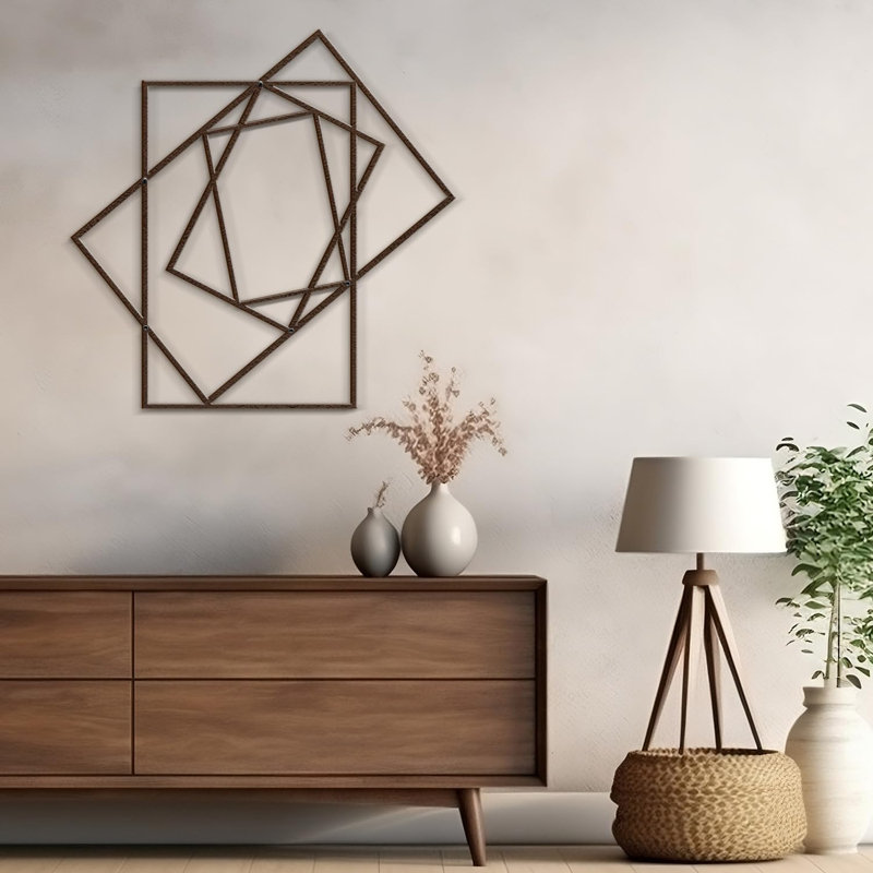 Décoration murale en métal, Bronze, H 24 po x l 24 po x P 0,05 po