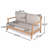 Outdoor Patio Loveset Sofa, Acacia Wooden With Water-Resistant Cushion