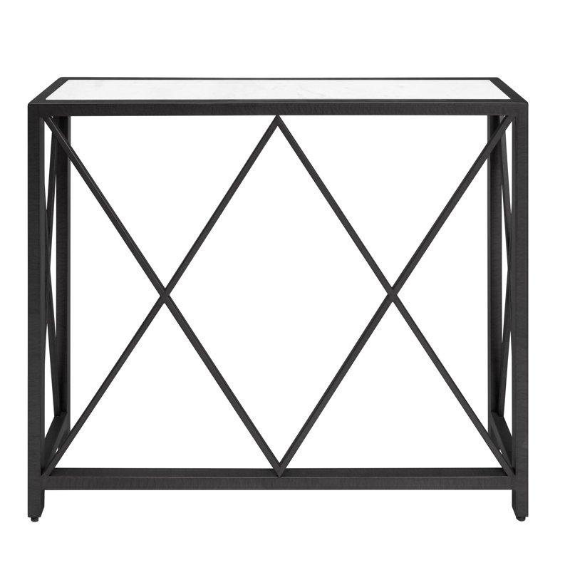 Venessa Console, Flat Black, Carrera Marble