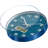 Wall Clock, 13" Dial Non-Ticking Silent Battery Operated Analogue With LCD Display For Perpetual Calendar And F° Temperature, Ideal Modern Home, Office Decor (Blue)