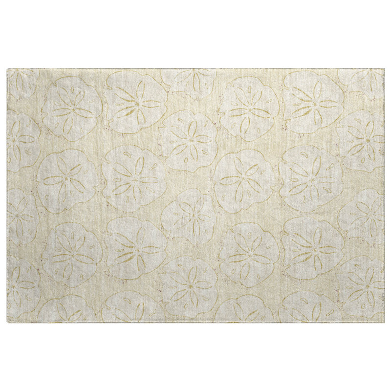 Premium Machine Washable Dream Shag ADS189 Sand Dollar Rug, Sand, 1'8" x 2'6"
