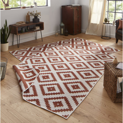 Malta Flatweave Orange/Cream Rug