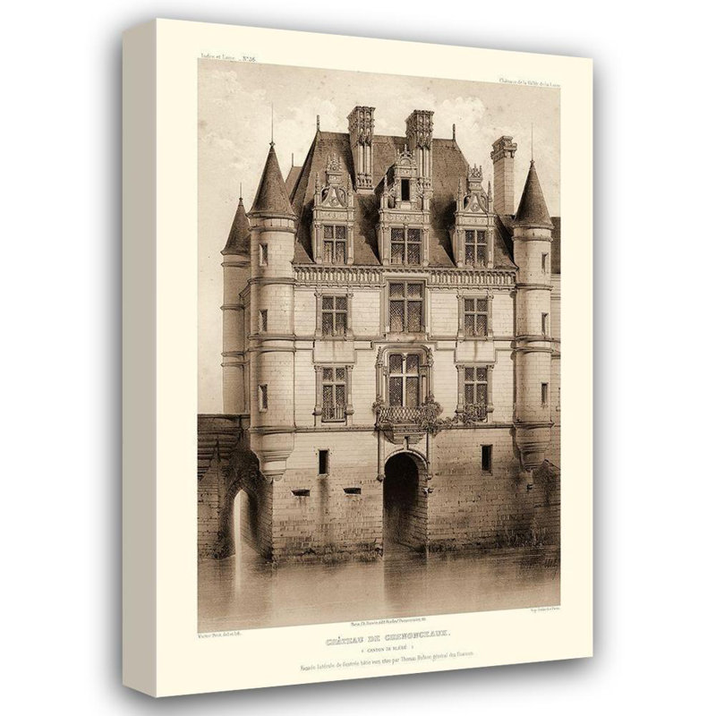 Toile tendue avec châssis Lark Manor ™ Petit, Victor, sépia chateaux V, H 18 po x l 13 po
