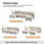 Talani Modern 6 Seater Slipcovered Corner Sofa with Hidden Storage-436871404