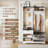 Hall Tree With Bench And Shoe Storage, 6-In-1 Entryway Organizer, MDF Wood, Embossed Wood  Finish-26585073