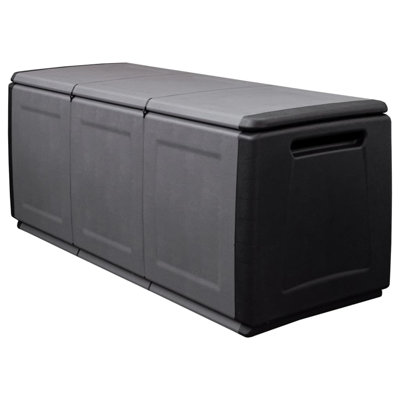 87.2 Gallons Water Resistant Polypropylene Deck Box in Dark Gray/Black by VidaXL