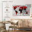 «Crimson World Map», reproduction sur toile-1900542981
