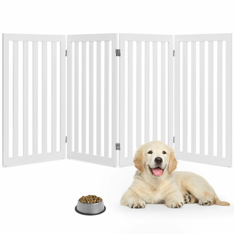 Cassiopeia Wood Free Standing Pet Gate, White