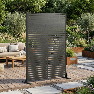 Paravent en métal gris 72 po H
