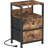 Nightstand With Charging Station & Usb Ports, End Table With Fabric Drawers Storage Shelf, Sofa Bed Side Table Night Stand For Bedroom Living Room-198045122