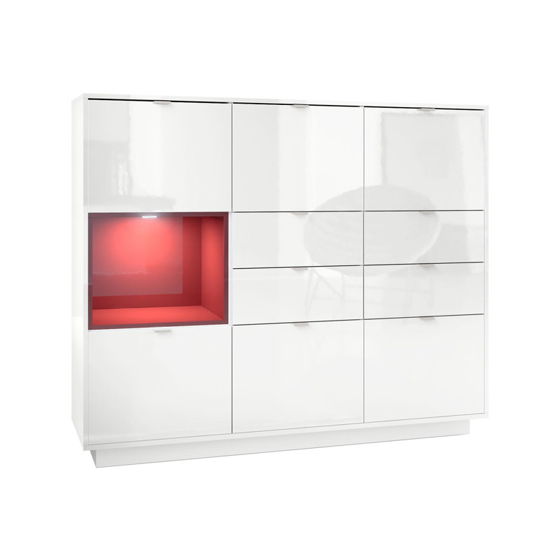 Mcclung 153cm Sideboard, Burgundy (glossy), Yes