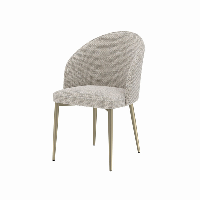 Chaise d'appoint en tissu (ensemble de 2), Champagne